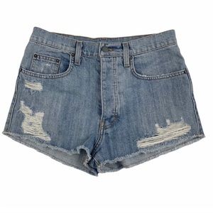 Carmar  High Waisted Frayed Denim Jean Shorts